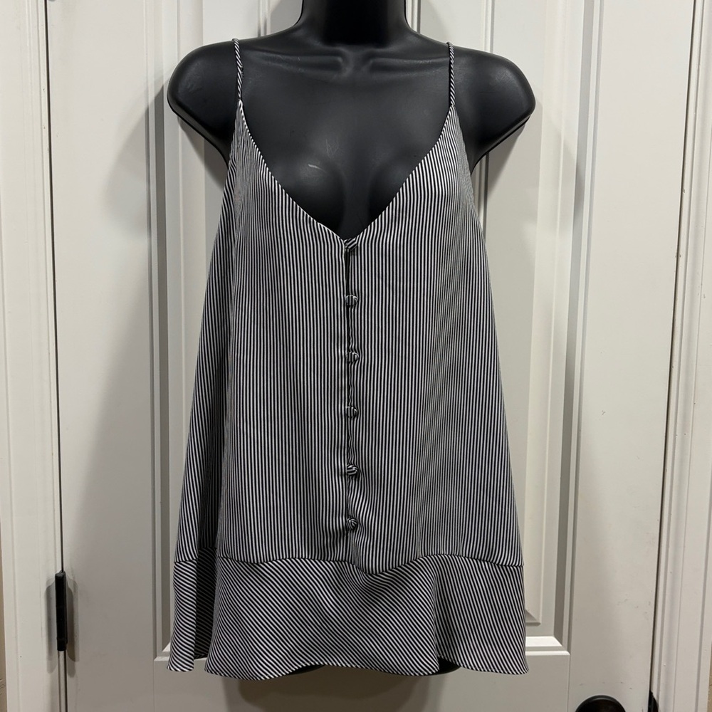 Loft black/white spaghetti strap top-READ